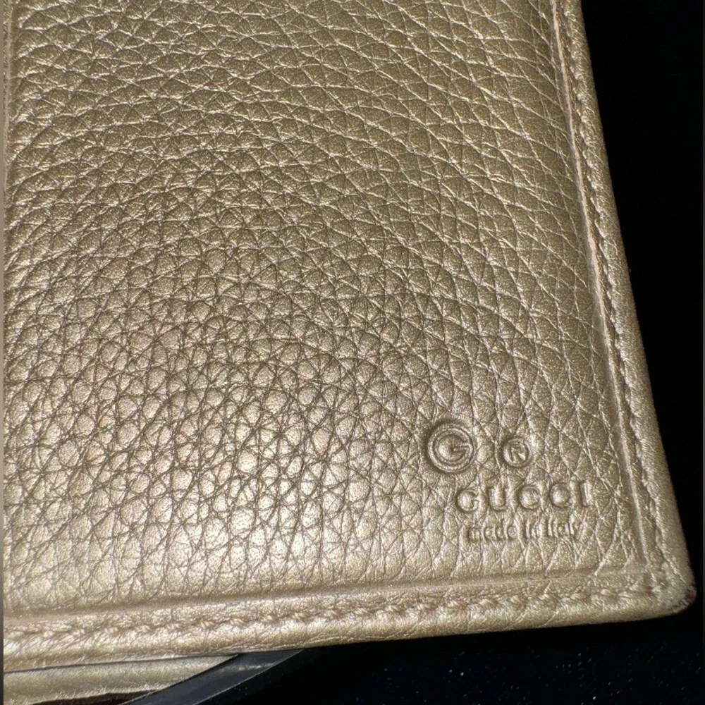 Gucci Platinum Metallic Leather Continental Wallet Authentic Made in Italy - Picture 5 of 9